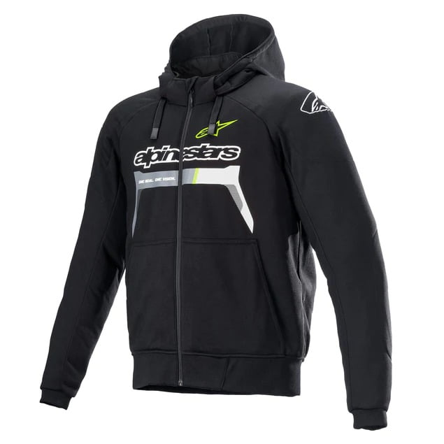 ALPINESTARS CHROME IGNITION HOODIE BLACK, WHITE ALPINESTARS CHROME IGNITION HOODIE BLACK, WHITE