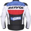 Repsol Blue Fire Gas Motorbike Rider’s Racing Leather Jacket - Image 2