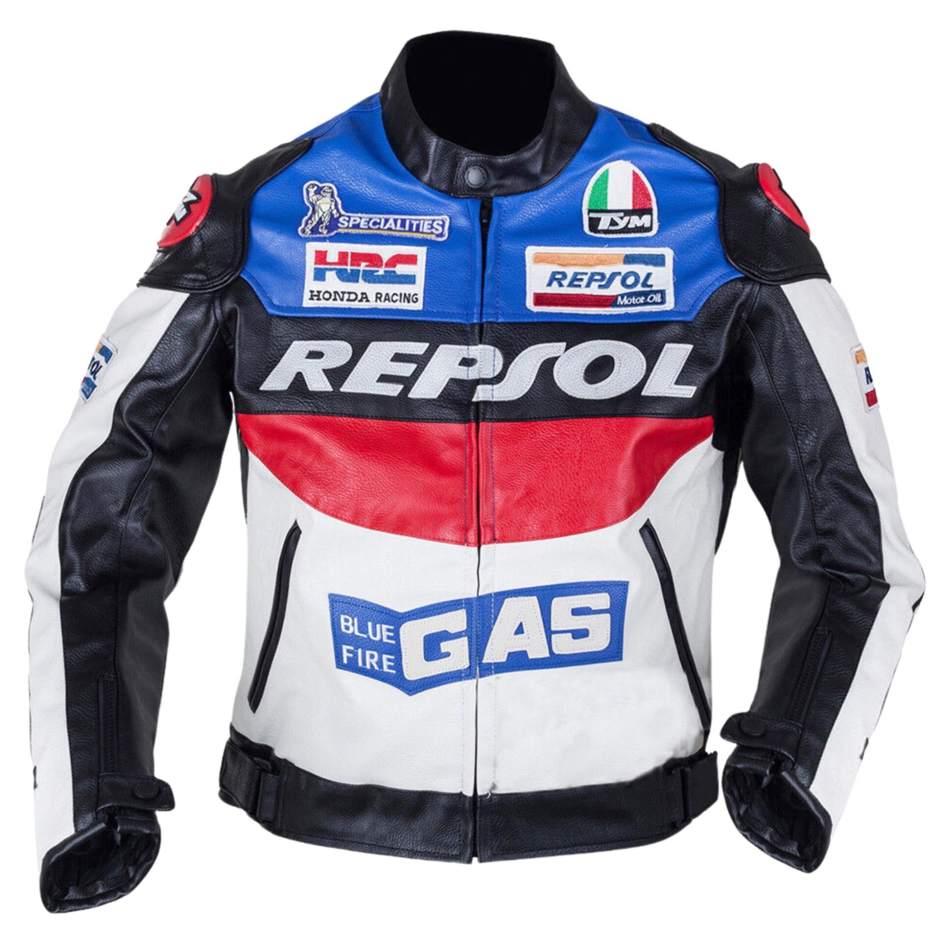 repsol-blue-fire-gas-motorbike-rider’s-racing-leather-jacketgg Repsol Blue Fire Gas Motorbike Rider’s Racing Leather Jacket - Image 1