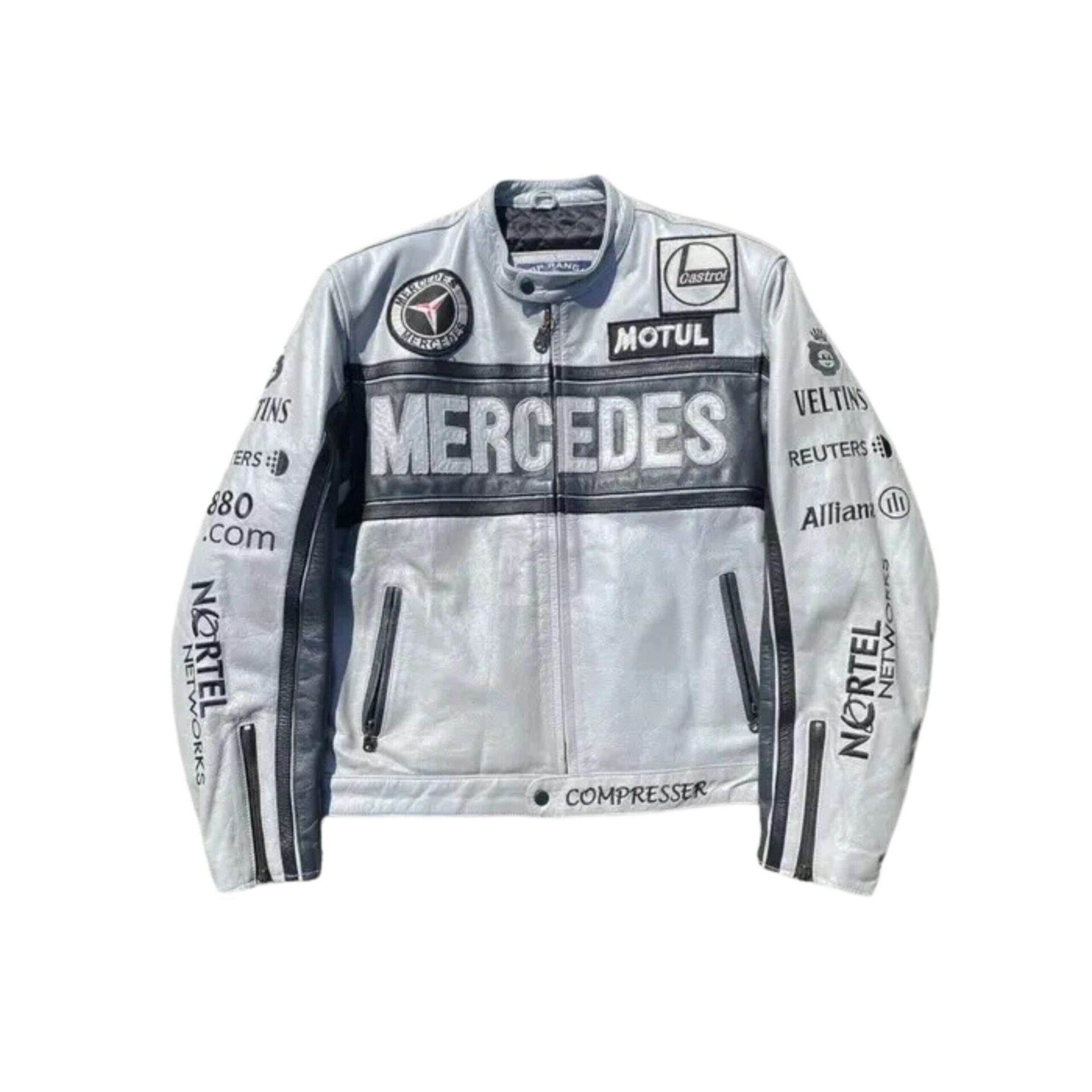 vintage-rare-mercedes-racing-leather-jacket Rare Mercedes Racing Leather Jacket - Image 1