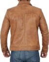 Reeves Yellow Distressed Leather Jacket Mens - Image 2