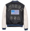 American Avirex Varsity Black & White Leather Jacket - Image 2