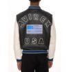 American Avirex Varsity Black & White Leather Jacket - Image 4