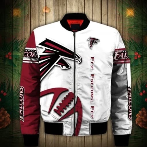 Bearnard-Atlanta-Falcons-Graphic-Balls-Printed-Bomber-Jacket Bearnard Atlanta Falcons Graphic Balls Printed Bomber Jacket - Image 1