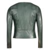 Grayish Green Women’s Stylish Leather Jacket - Image 2