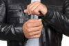 Men Plain Black Leather Jacket - Image 3