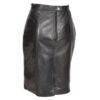 Ladies Leather 22inch Long Knee Length Pencil Skirt SKT1 Black - Image 2