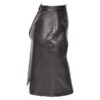 Ladies Leather 22inch Long Knee Length Pencil Skirt SKT1 Black - Image 3