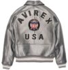 Limited Edition Pewter Metallic Icon Avirex Jacket - Image 2