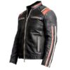 Men’s Black Rough and Tough Leather Jacket - Image 2