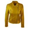Medallion Yellow Women’s Leather Jacket - Image 2