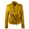 Medallion Yellow Women’s Leather Jacket