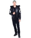 Mens Black 8 Ball Real Leather Hooded Jacket - Image 4