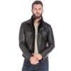 Men's Black Lambskin Leather Sports Jacket