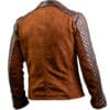 Men’s Brown Diamond Biker Vintage Leather Jacket - Image 2