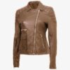 Mountain-Women's Brown Leather Jacket