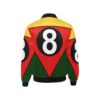 Multi Color 8 Ball Printed Satin Bomber Jacket - Image 2