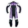 Purple Women Motorbike Leather Suits