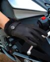 Women’s Black Fur Leather Gloves - Image 5