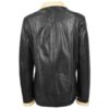 Women’s Leather Classic Button Box Jacket Amber Black Beige - Image 2