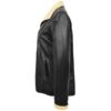Women’s Leather Classic Button Box Jacket Amber Black Beige - Image 3
