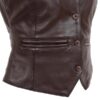 Women’s Leather Classic Buttoned Waistcoat Rita Brown - Image 7