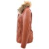 Women’s Leather Jacket with Detachable Collar Dalia Cognac - Image 4