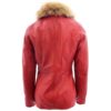 Women’s Leather Jacket with Detachable Collar Dalia Red - Image 2