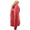 Women’s Leather Jacket with Detachable Collar Dalia Red - Image 4