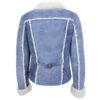Women’s Real Sheepskin Trucker Jacket Kylie Denim Blue - Image 2
