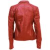 Women’s Red Stylish Leather Jacket - Image 2