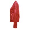 Women’s Red Stylish Leather Jacket - Image 3