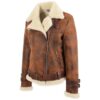 Women’s Sheepskin Aviator Cross Zip Pilot Jacket Lena Vintage - Image 4