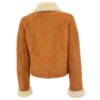 Women’s Sheepskin Aviator Pilot Jacket Nora Tan White - Image 2
