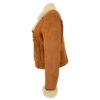 Women’s Sheepskin Aviator Pilot Jacket Nora Tan White - Image 5