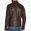 Mens Vintage Brown Leather Biker Jacket - Image 4