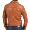 Men's Biker Motorcycle Vintage Brown Classic Leather Jacket - Image 2