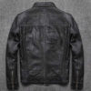 Vintage Black Motorcycle Style Slim Fit Real Leather Biker Jacket - Image 2