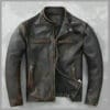 Men's Motorcycle Vintage Cafe Racer Distressed Black Biker Real Leather Jacket