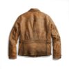 Newboy Style Distressed Tan Leather Jacket Men’s - Image 3