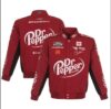 Bubba Wallace JH Design Dr. Pepper Twill Full-Snap Bomber Jacket