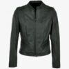 Women’s Deep Green Serpent Leather Jacket