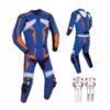 Blue Men Motorbike Leather Suits