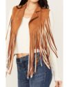 Saints & Hearts Women's Contrast Fringe Faux Suede Vest
