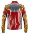 New Iron Man Hollywood Movie Red Golden Style Real Cowhide Leather Jacket - Image 2