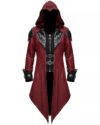 Devil Fashion unisex Gothic Hooded Jacket Coat Red Black Dieselpunk Assassin Creed