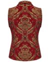 Devil Fashion Mens Vest Waistcoat Red Gold Damask Gothic Steampunk Aristocrat - Image 2