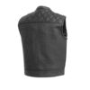 Men's Black Leather Motorbike Vest Handmade Motorcycle Club Vest Diamond Stitch - Image 2