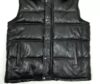Mens Black Lambskin Leather Vest With Fur HOODED Black Coat - Image 3
