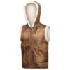 Men's Aviator RAF B3 Real Shearling Bomber Leather Vest Sheep skin Fur Brown - Image 4